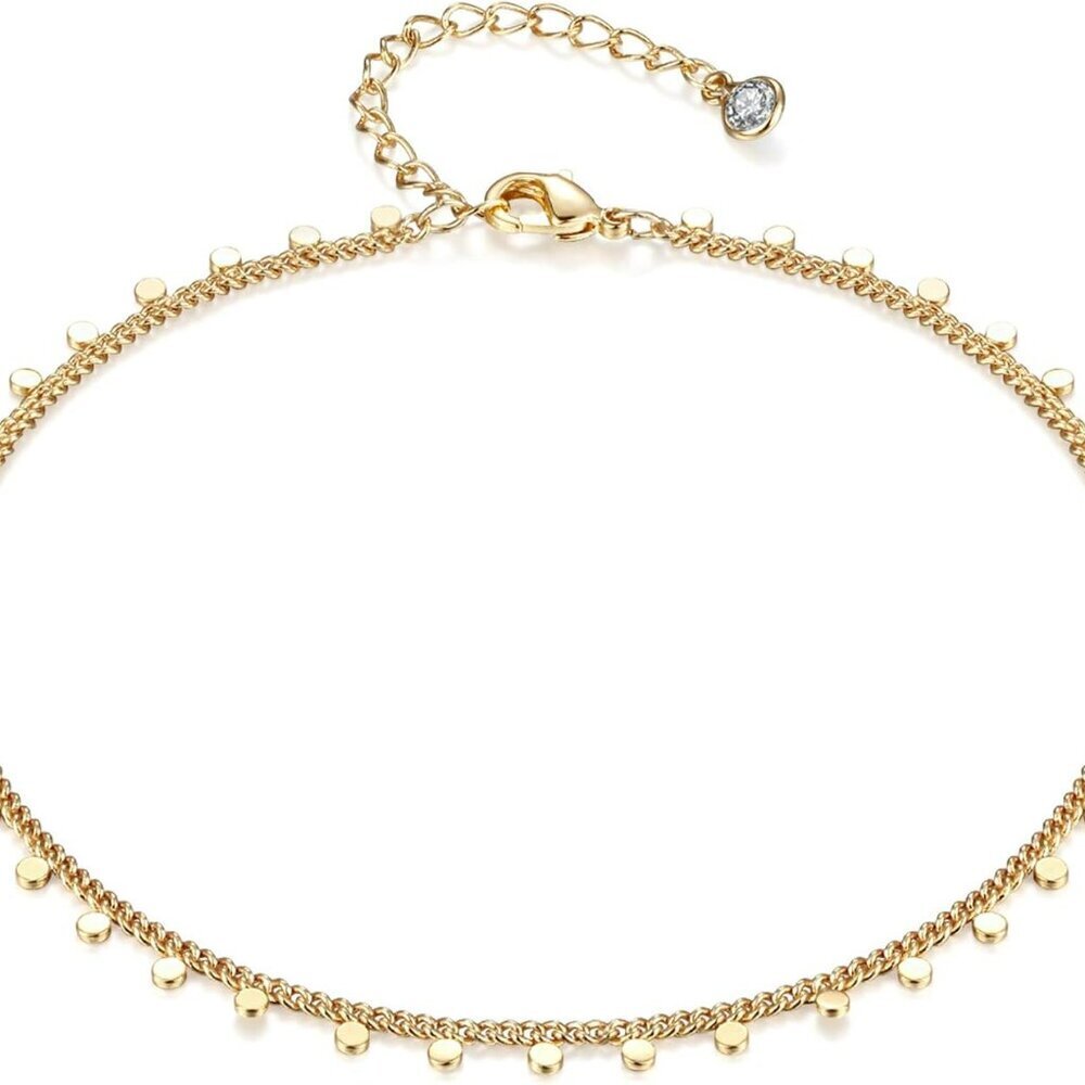Anklet Bracelets For Women Gold Plated Dainty Waterproof Anklet Adjustable Delic